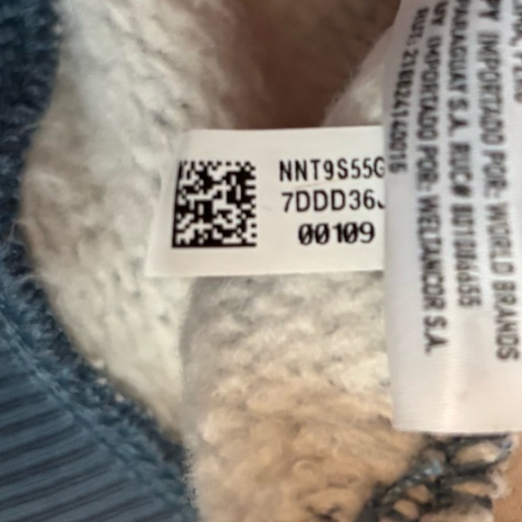 American Eagle AE big hug Henley oversized sweatshirt lived-in blue stripe sz S - Picture 13 of 15